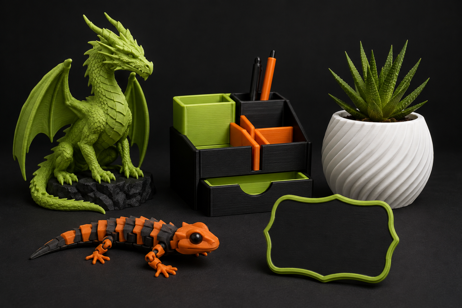 Collection of 3D printed objects