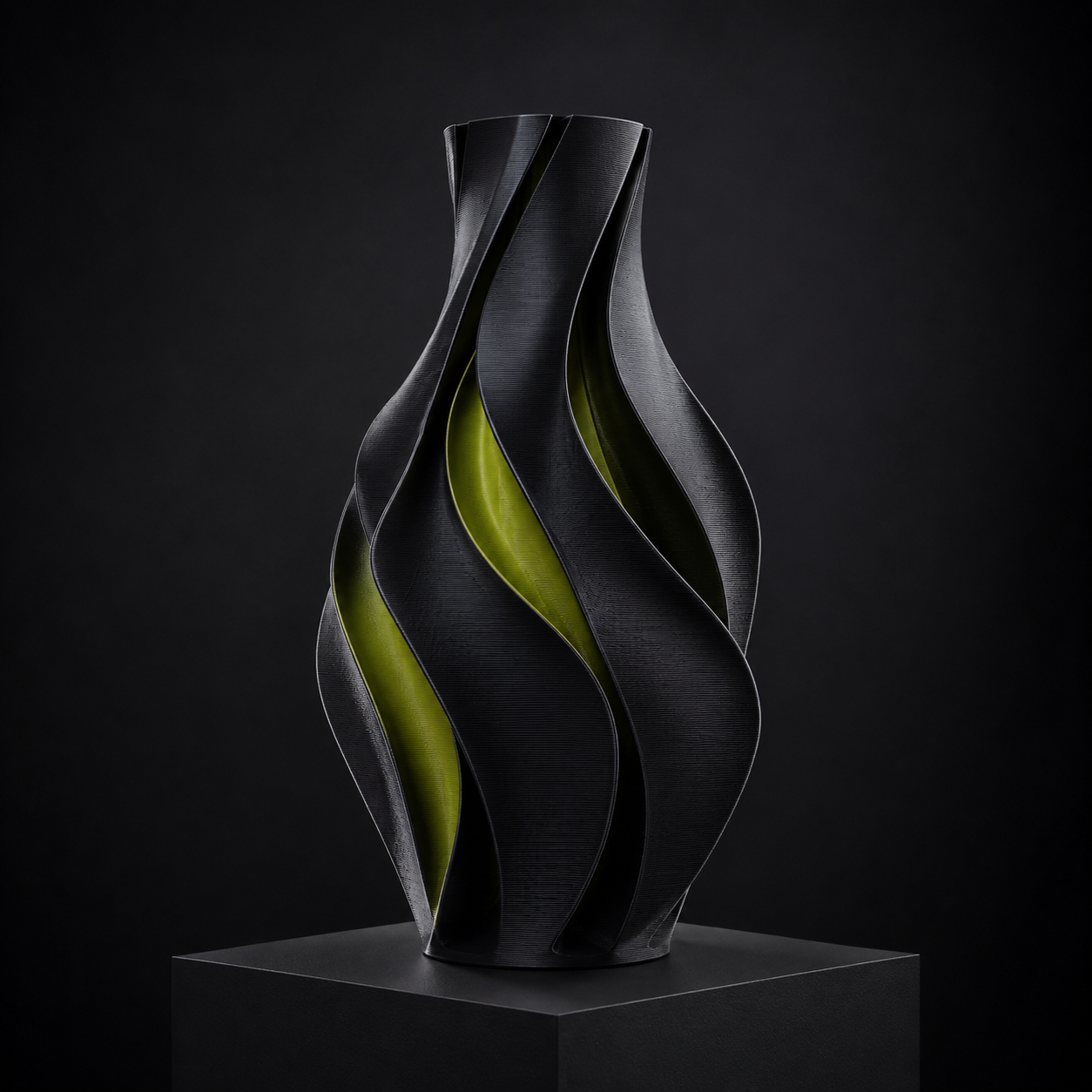 Obsidian Wave Vase